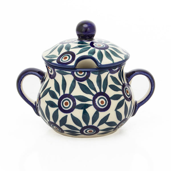 Cukiernica ceramiczna AS60 w granatowo-zielone kwiaty