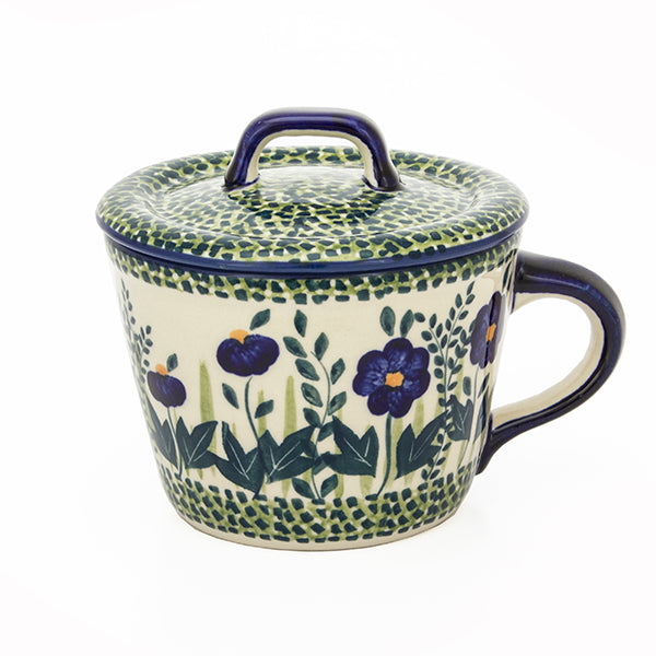 Smalcówka mała ceramiczna IM03 granatowe kwiaty
