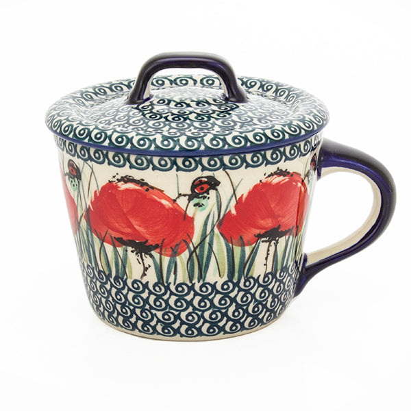 Smalcówka mała ceramiczna PD01 duże czerwone maki