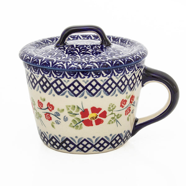 Smalcówka mała ceramiczna TAB2 kwiaty/kratka