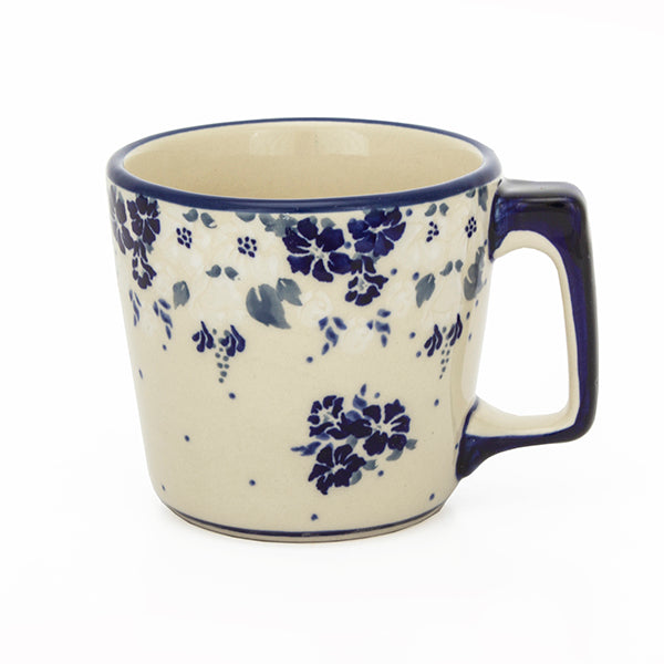 Kubek niski Magda 0,3 l JZ43 kremowy w granatowe kwiaty