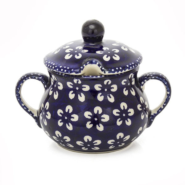 Cukiernica ceramiczna J8KO kobaltowa w kwiaty