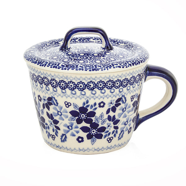 Smalcówka mała ceramiczna SB01 niebieskie kwiaty