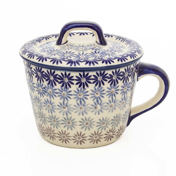Smalcówka mała ceramiczna AS55 w niebieskie kwiaty