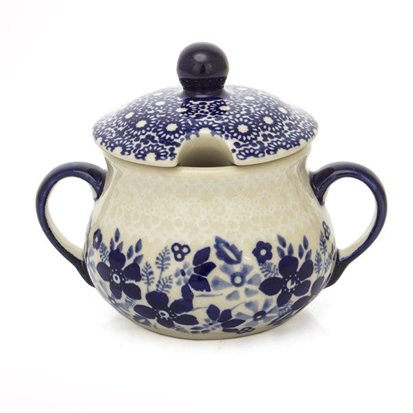 Cukiernica ceramiczna SB04 niebiesko białe kwiaty