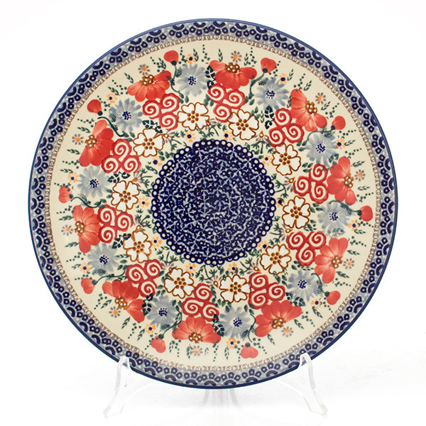 Talerz obiadowy 26 cm EO38 w czerwone maki