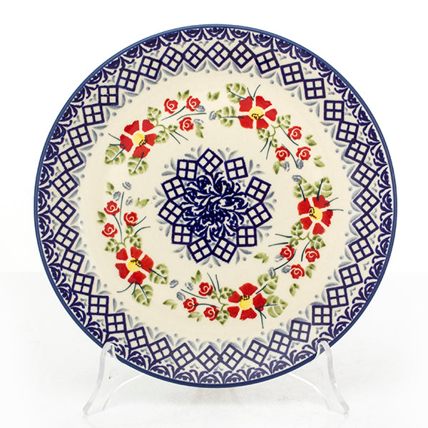 Talerz śniadaniowy 22 cm TAB2 kwiaty/kratka